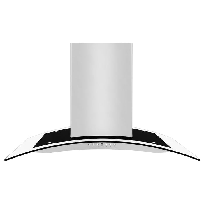 ZLINE Convertible Vent Island Mount Range Hood in Stainless Steel and Glass (GL14i)