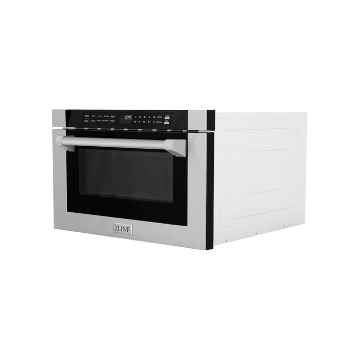 ZLINE 24 in. 1.2 cu. ft. Built-in Microwave Drawer with a Traditional Handle in Stainless Steel (MWD-1-H)