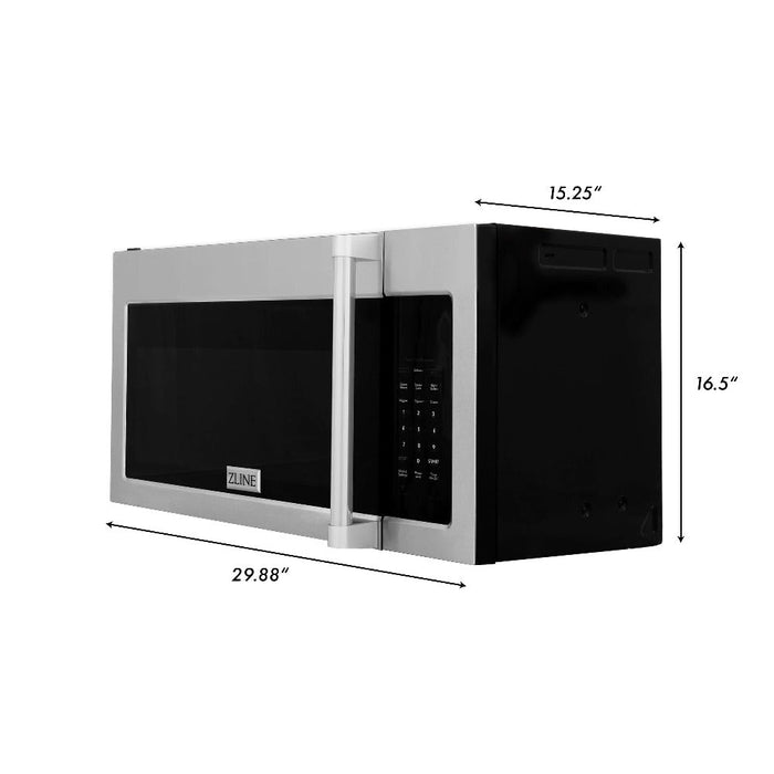 ZLINE 30 in. Kitchen Package Stainless Steel Dual Fuel Range and Over-the-Range Microwave with Traditional Handle (2KP-RAOTRH30)