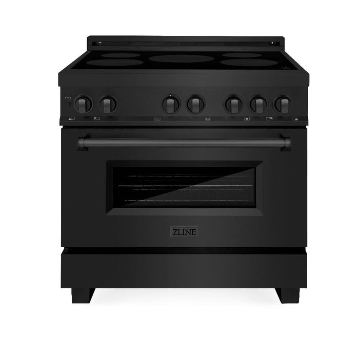 ZLINE 36 in. 4.6 cu. ft. Legacy Induction Range with 5 Element Cooktop and Electric Oven in Black Stainless Steel (RAIND-BS-36)