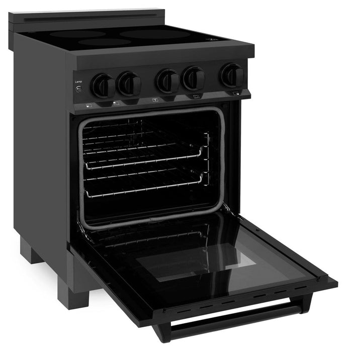 ZLINE 24 in. 2.8 cu. ft. Legacy Induction Range with 4 Element Cooktop and Electric Oven in Black Stainless Steel (RAIND-BS-24)