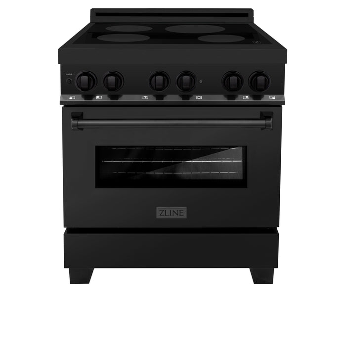 ZLINE 30 in. 4.0 cu. ft. Legacy Induction Range with 4 Element Cooktop and Electric Oven in Black Stainless Steel (RAIND-BS-30)