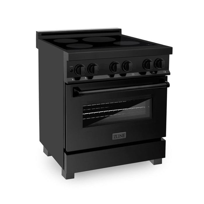 ZLINE 30 in. 4.0 cu. ft. Legacy Induction Range with 4 Element Cooktop and Electric Oven in Black Stainless Steel (RAIND-BS-30)