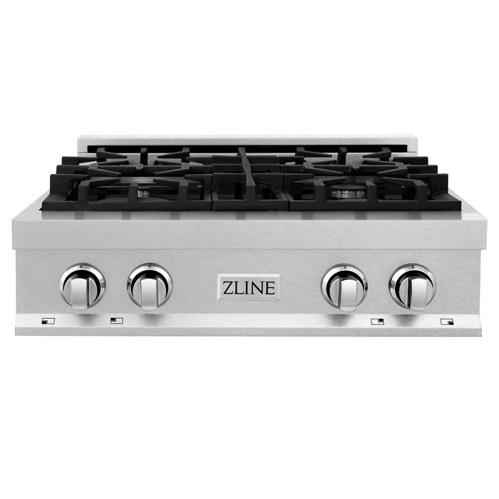 ZLINE Kitchen Package with 30 in. DuraSnow® Stainless Steel Rangetop and 30 in. Convertible Range Hood (2KP-RTSRH30)