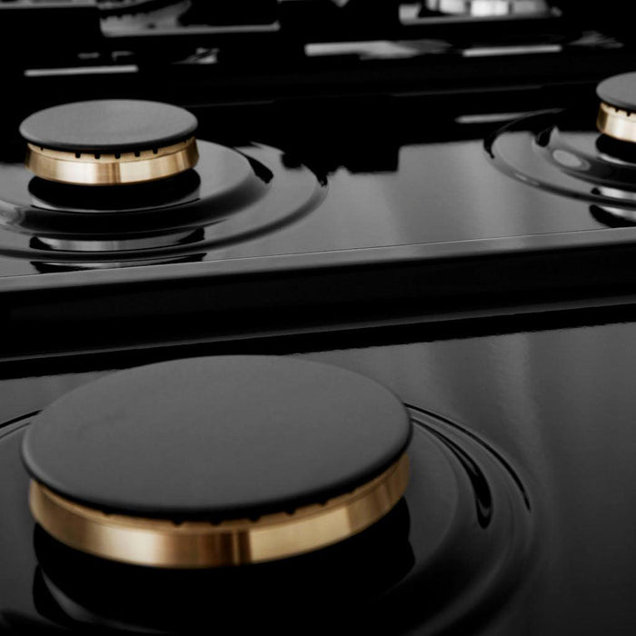 ZLINE 30 in. Porcelain Rangetop in DuraSnow® Stainless Steel with 4 Gas Brass Burners (RTS-BR-30)