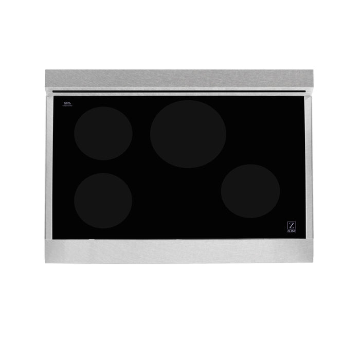 ZLINE 36 in. 4.6 cu. ft. Legacy Induction Range with 5 Element Cooktop and Electric Oven in DuraSnow® Stainless Steel (RAINDS-SN-36)