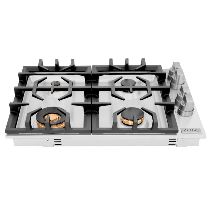 ZLINE 30 in. Gas Cooktop with 4 Brass Burners (RC-BR-30)