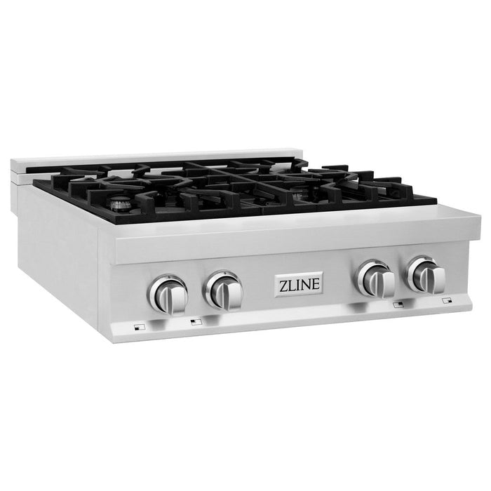 ZLINE 30 in. Porcelain Gas Rangetop with 4 Gas Burners (RT30) side.