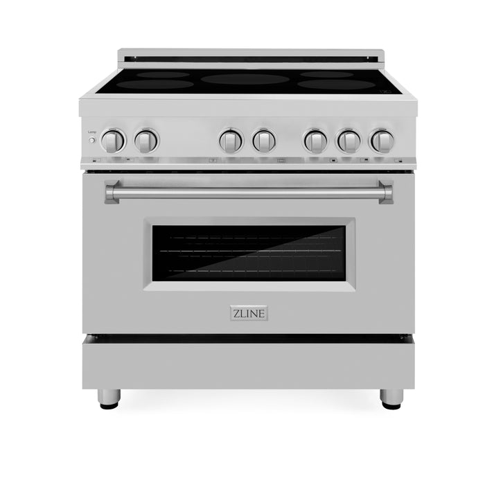 ZLINE 36 in. 4.6 cu. ft. Legacy Induction Range with 5 Element Cooktop and Electric Convection Oven in Stainless Steel (RAIND-36)