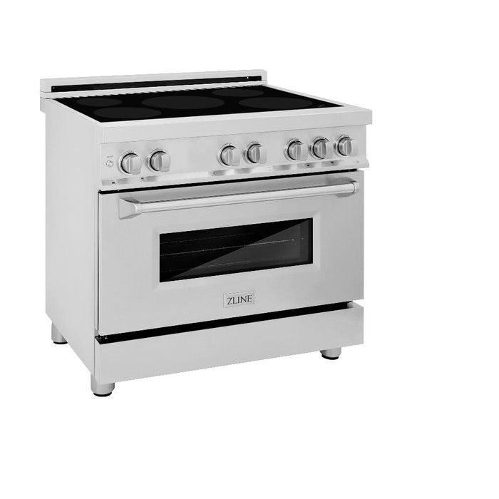 ZLINE 36 in. 4.6 cu. ft. Legacy Induction Range with 5 Element Cooktop and Electric Convection Oven in Stainless Steel (RAIND-36)