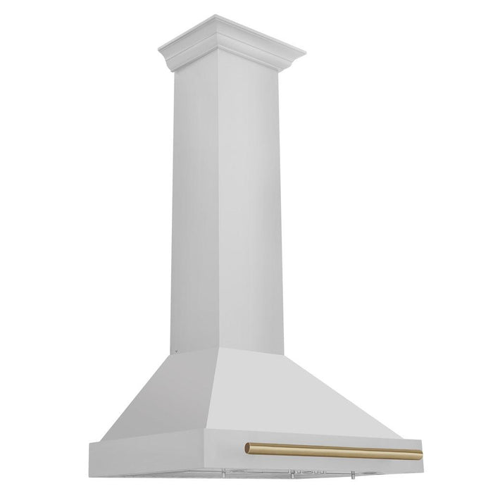 ZLINE Autograph Edition Convertible Stainless Steel Range Hood with Stainless Steel Shell and Champagne Bronze Accents (KB4STZ-CB)