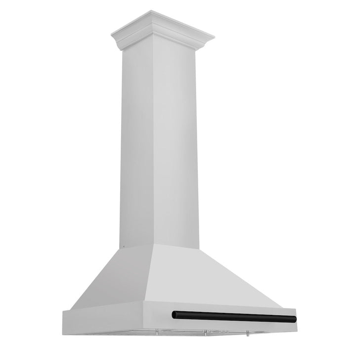 ZLINE Autograph Edition Convertible Stainless Steel Range Hood with Stainless Steel Shell and Matte Black Accents (KB4STZ-MB)