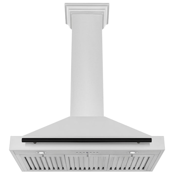 ZLINE Autograph Edition Convertible Stainless Steel Range Hood with Stainless Steel Shell and Matte Black Accents (KB4STZ-MB)