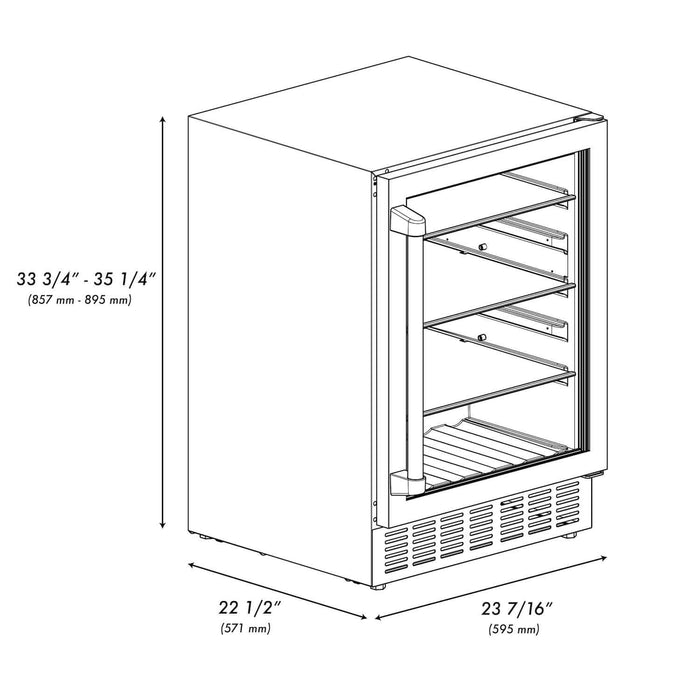 ZLINE 24 in. Monument 154 Can Beverage Fridge in Stainless Steel (RBV-US-24)