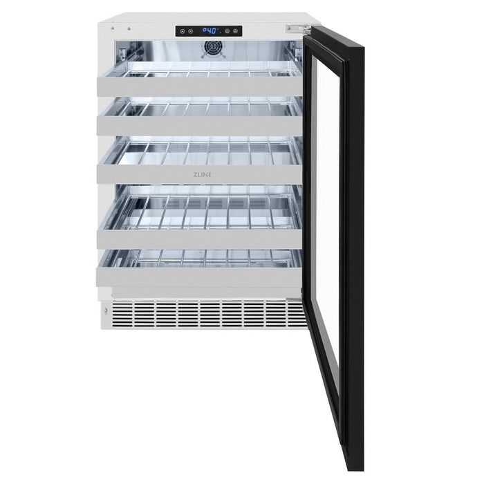 ZLINE 24 in. Touchstone Dual Zone 44 Bottle Wine Cooler With Panel Ready Glass Door (RWDPO-24)