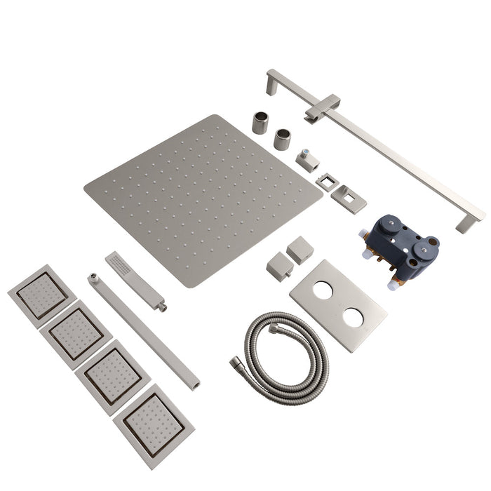 ZLINE Crystal Bay Thermostatic Shower System with Body Jets in Brushed Nickel (CBY-SHS-T3-BN)