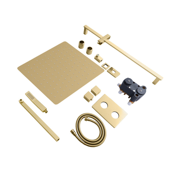 ZLINE Crystal Bay Thermostatic Shower System in Champagne Bronze (CBY-SHS-T2-CB)