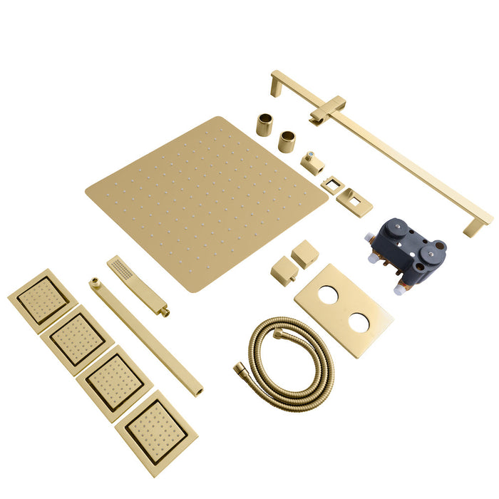 ZLINE Crystal Bay Thermostatic Shower System with Body Jets in Champagne Bronze (CBY-SHS-T3-CB)