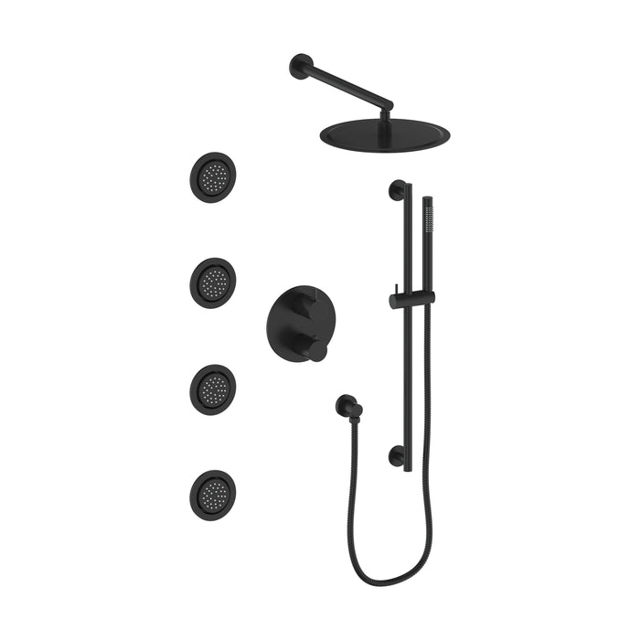 ZLINE Emerald Bay Thermostatic Shower System with Body Jets in Matte Black (EMBY-SHS-T3-MB)