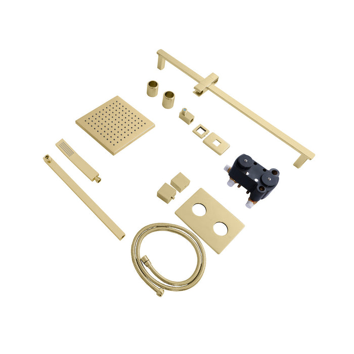 ZLINE Crystal Bay Thermostatic Shower System in Polished Gold (CBY-SHS-T2-PG)