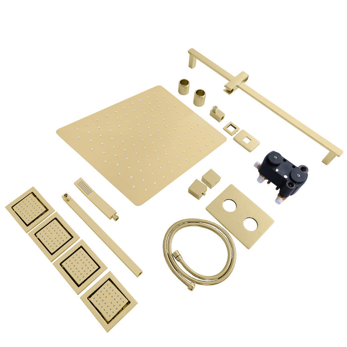 ZLINE Crystal Bay Thermostatic Shower System with Body Jets in Polished Gold (CBY-SHS-T3-PG)