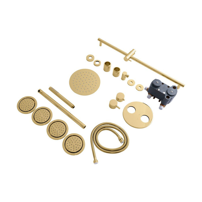 ZLINE Emerald Bay Thermostatic Shower System with Body Jets in Polished Gold (EMBY-SHS-T3-PG)