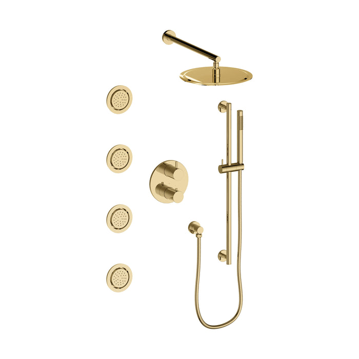 ZLINE Emerald Bay Thermostatic Shower System with Body Jets in Polished Gold (EMBY-SHS-T3-PG)