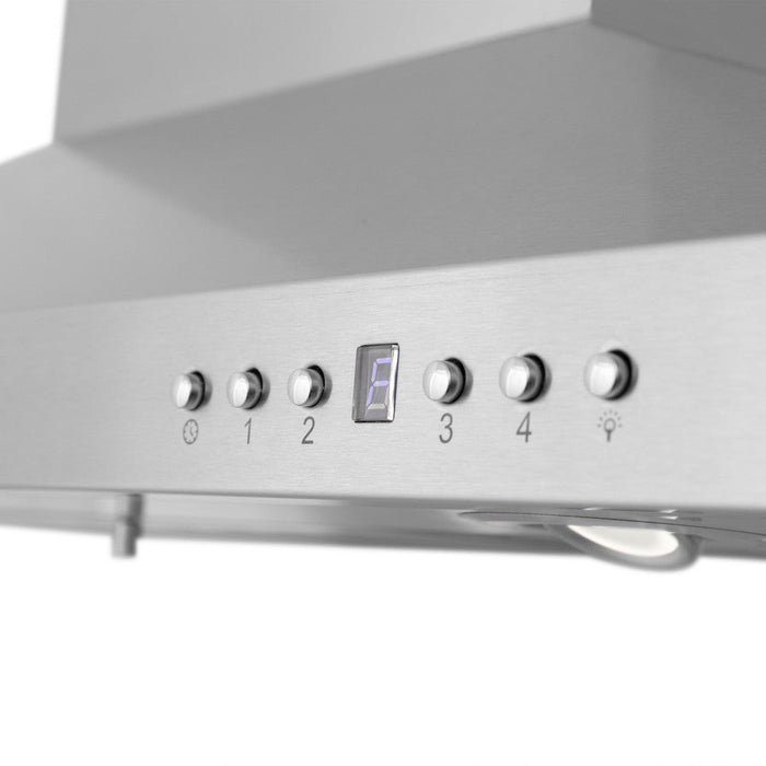 ZLINE Island Mount Range Hood in Stainless Steel with Built-in CrownSound Bluetooth Speakers (GL2iCRN-BT)