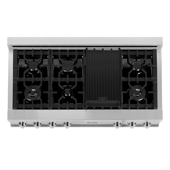 ZLINE Kitchen Package with 48 in. Stainless Steel Rangetop and 48 in. Convertible Range Hood (2KP-RTRH48)