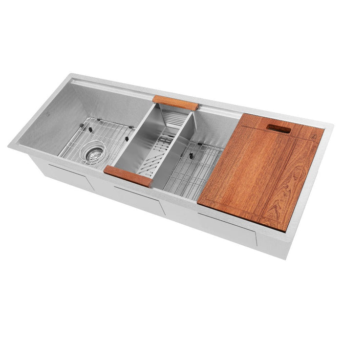 ZLINE Garmisch 43 in. Undermount Single Bowl Scratch Resistant Stainless Steel Kitchen Sink with Bottom Grid and Accessories (SLS-43S)