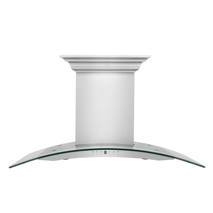 ZLINE Ducted Vent Wall Mount Range Hood in Stainless Steel with Built-in CrownSound Bluetooth Speakers (KN4CRN-BT)