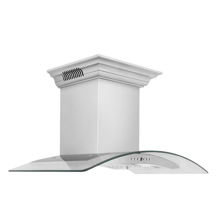 ZLINE Ducted Vent Wall Mount Range Hood in Stainless Steel with Built-in CrownSound Bluetooth Speakers (KN4CRN-BT)