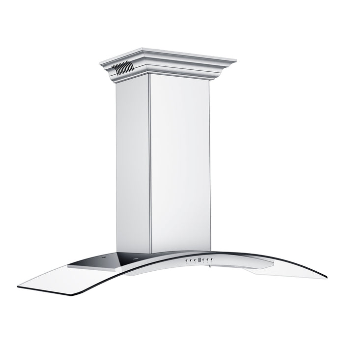 ZLINE Ducted Vent Wall Mount Range Hood in Stainless Steel with Built-in CrownSound Bluetooth Speakers (KN4CRN-BT)