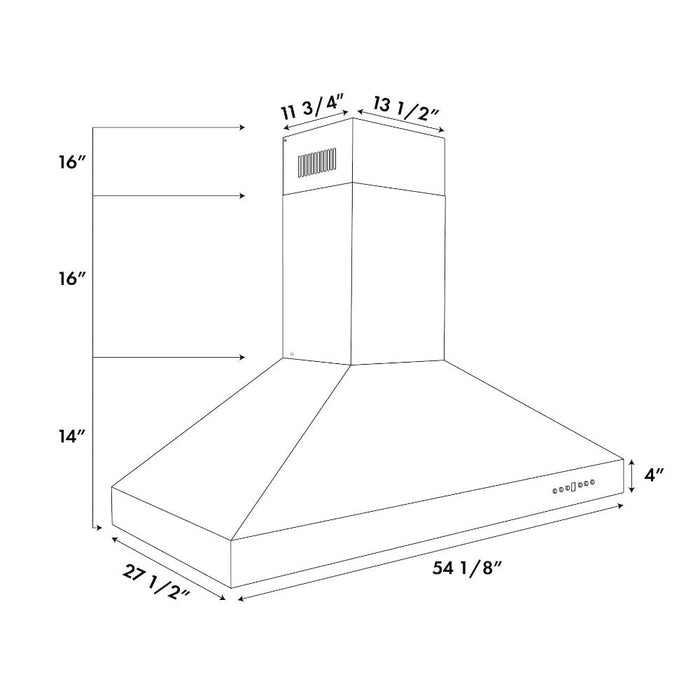 ZLINE Professional Wall Mount Range Hood in Stainless Steel with Built-in CrownSound Bluetooth Speakers (697CRN-BT)