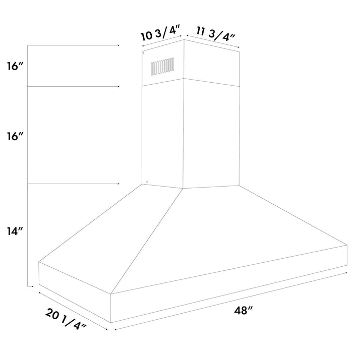 ZLINE Professional Convertible Vent Wall Mount Range Hood in Stainless Steel (597)