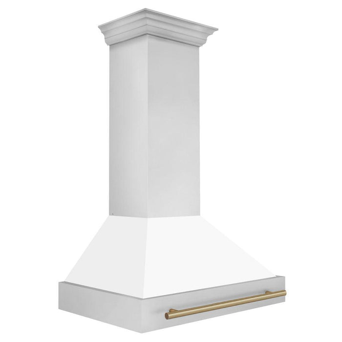 ZLINE Autograph Edition 36 in. Stainless Steel Range Hood with White Matte Shell and Handle (8654STZ-WM36)