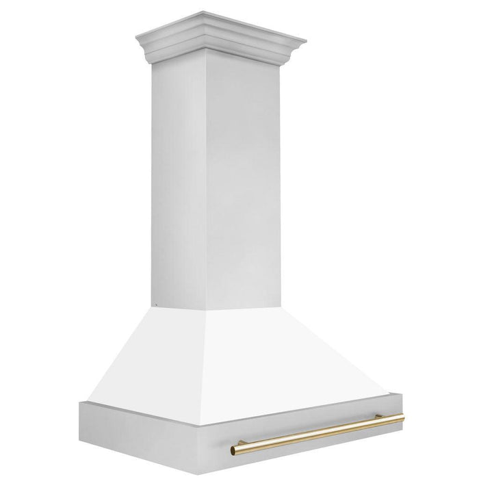 ZLINE Autograph Edition 36 in. Stainless Steel Range Hood with White Matte Shell and Handle (8654STZ-WM36)