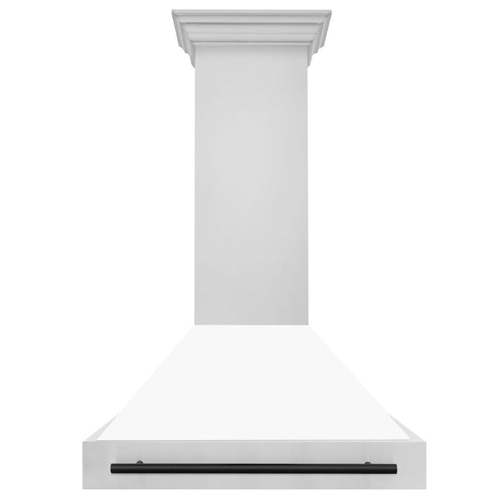 ZLINE Autograph Edition 36 in. Stainless Steel Range Hood with White Matte Shell and Handle (8654STZ-WM36)