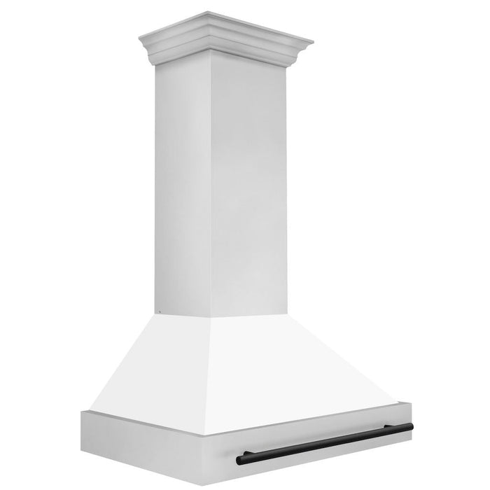 ZLINE Autograph Edition 36 in. Stainless Steel Range Hood with White Matte Shell and Handle (8654STZ-WM36)