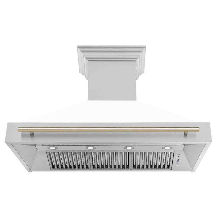 ZLINE Autograph Edition 48 in. Stainless Steel Range Hood with White Matte Shell and Handle (8654STZ-WM48)