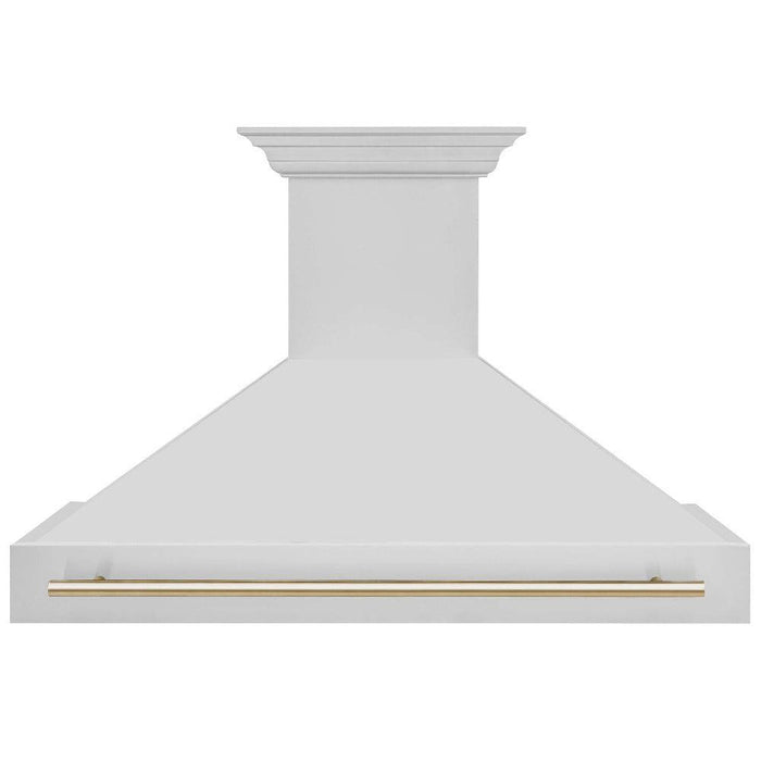 ZLINE Autograph Edition 48 in. Stainless Steel Range Hood with Stainless Steel Shell and Polished Gold Handle (8654STZ-48-G)