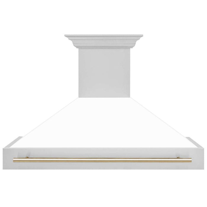 ZLINE Autograph Edition 48 in. Stainless Steel Range Hood with White Matte Shell and Handle (8654STZ-WM48)