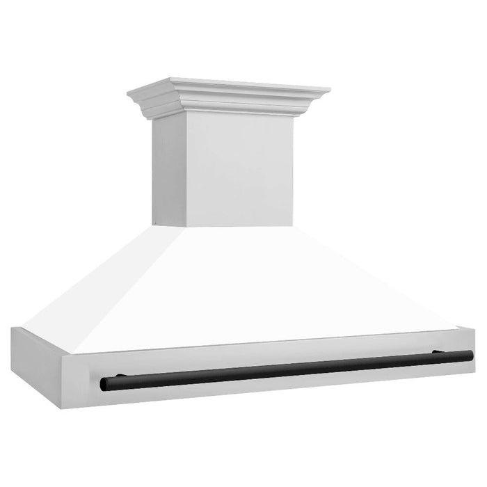 ZLINE Autograph Edition 48 in. Stainless Steel Range Hood with White Matte Shell and Handle (8654STZ-WM48)