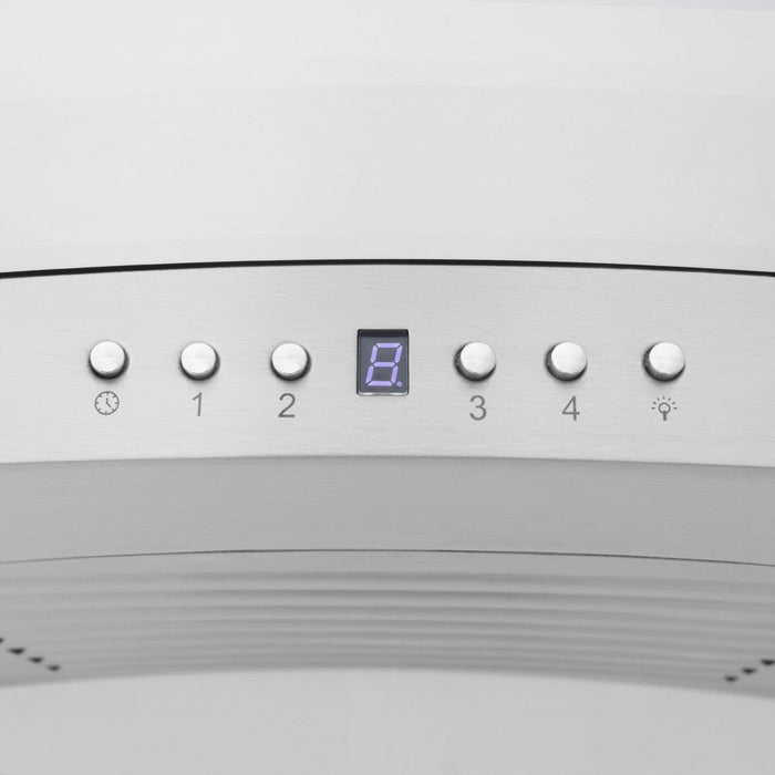 ZLINE Ducted Vent Wall Mount Range Hood in Stainless Steel with Built-in CrownSound Bluetooth Speakers (KN4CRN-BT)