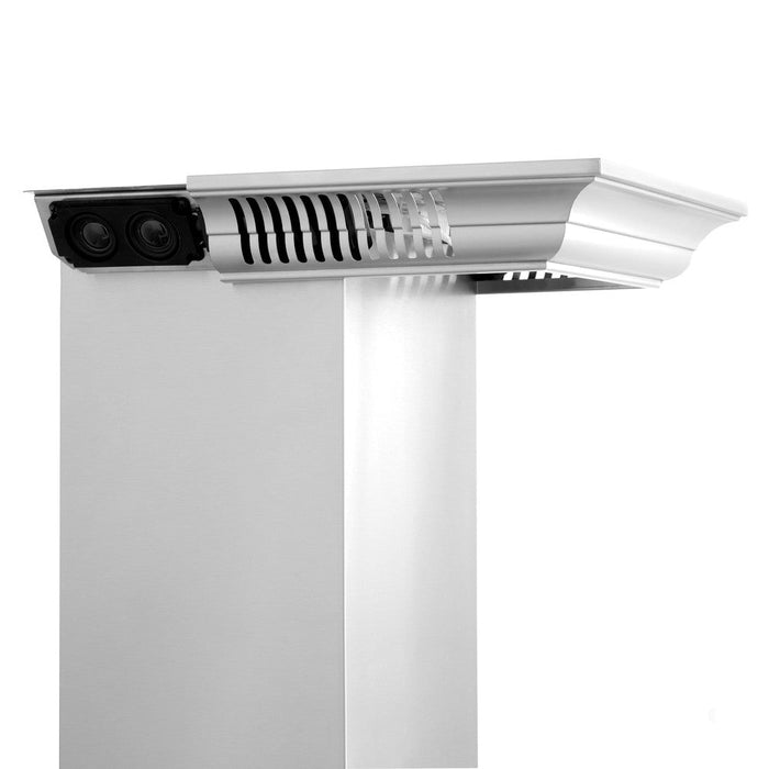 ZLINE Wall Mount Range Hood in Stainless Steel with Built-in CrownSound Bluetooth Speakers (KF1CRN-BT)