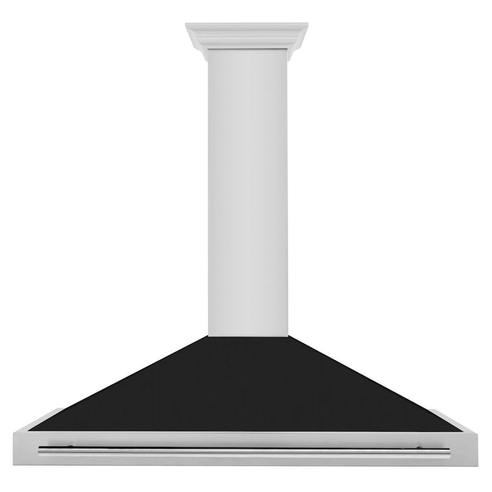 ZLINE Convertible Stainless Steel Range Hood with Black Matte Shell and Stainless Steel Handle (KB4STX-BLM)