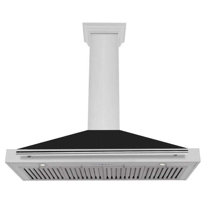 ZLINE Convertible Stainless Steel Range Hood with Black Matte Shell and Stainless Steel Handle (KB4STX-BLM)