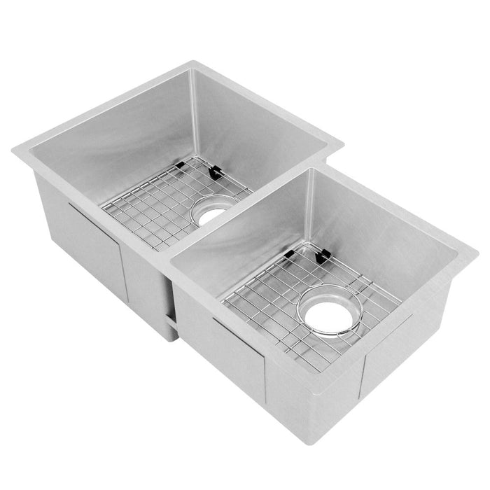 ZLINE Jackson 32 in. Undermount Double Bowl Scratch Resistant Stainless Steel Kitchen Sink with Bottom Grid (SRDR-32S)