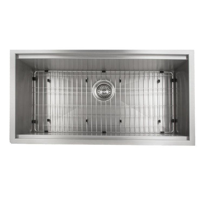 ZLINE Garmisch 33 in. Undermount Single Bowl Scratch Resistant Stainless Steel Kitchen Sink with Bottom Grid and Accessories (SLS-33S)