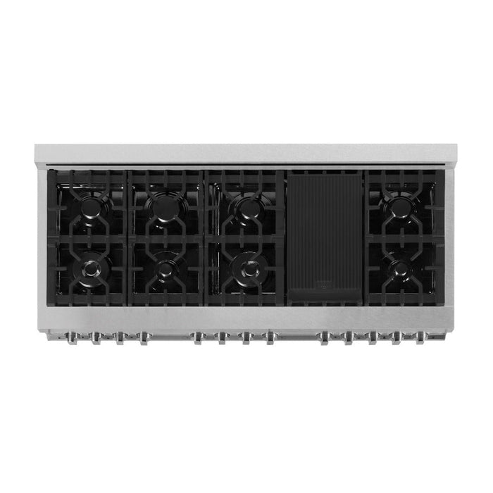 ZLINE 60 in. 7.4 cu. ft. Legacy Dual Fuel Range with 9 Burner Gas Cooktop and 2 Electric Convection Ovens in DuraSnow® Stainless Steel (RAS-SN-60)